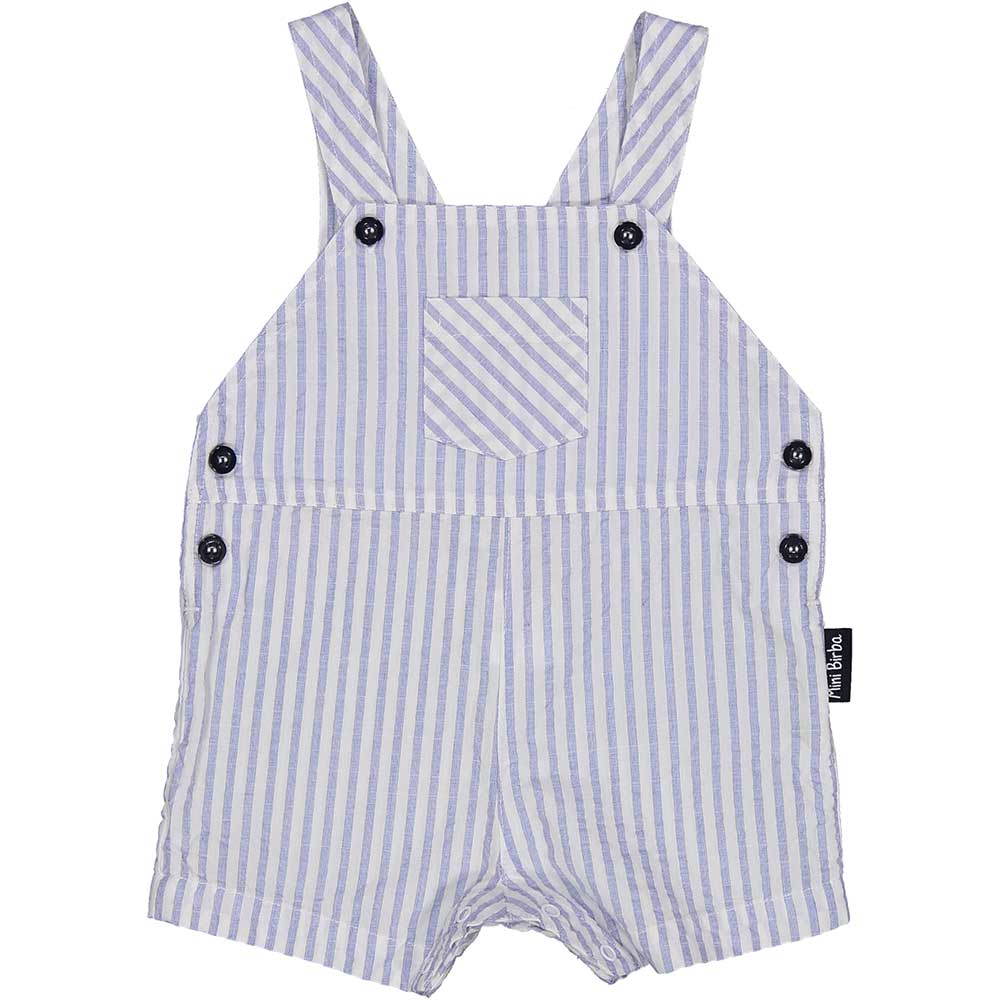 
Latzhose aus der Birba Kids' Clothing Line mit Streifen und einer Tasche auf der Vorderseite.

C...