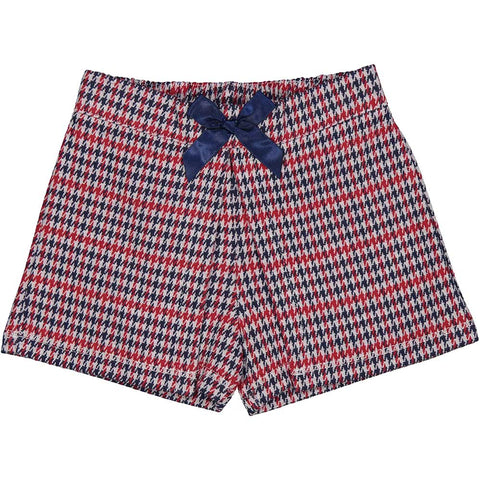 HOUNDSTOOTH-JACQUARD-STRICKSTOFF KURZER ROCK