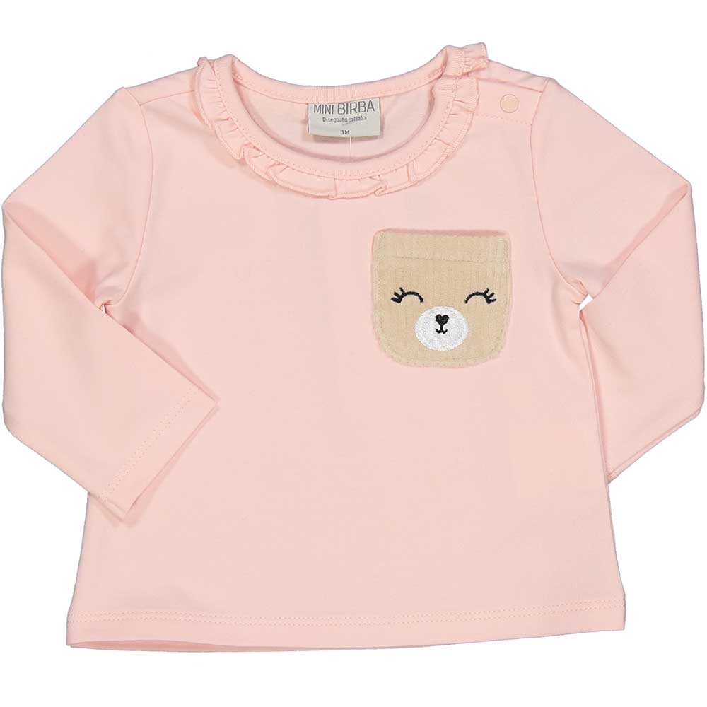 T-Shirt der Kinderbekleidungslinie Birba, mit Schnörkeln am Halsausschnitt und süßer kleiner best...