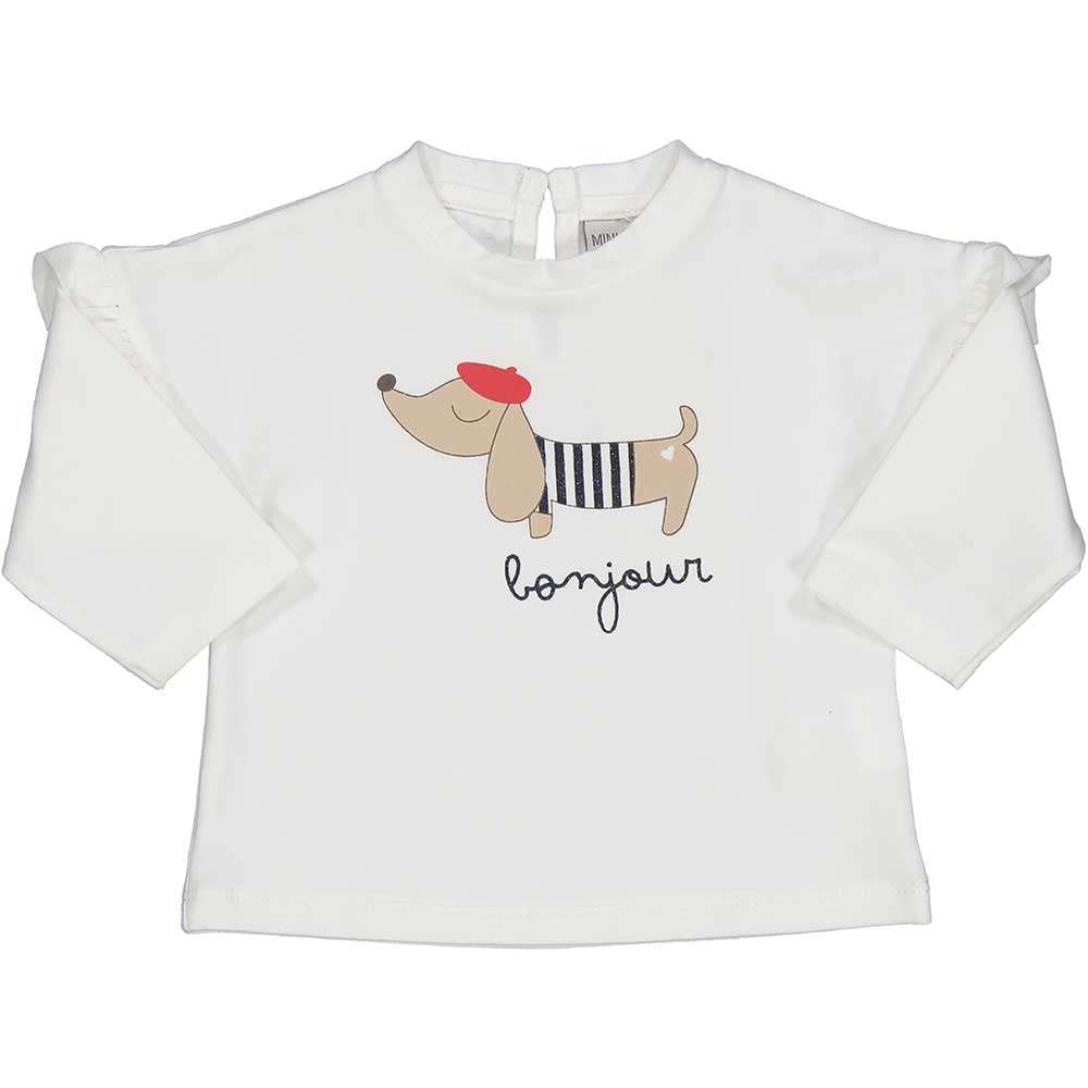 Langarm-T-Shirt aus der Kinderbekleidungslinie Birba, mit Stickerei auf den Schulterträgern und a...