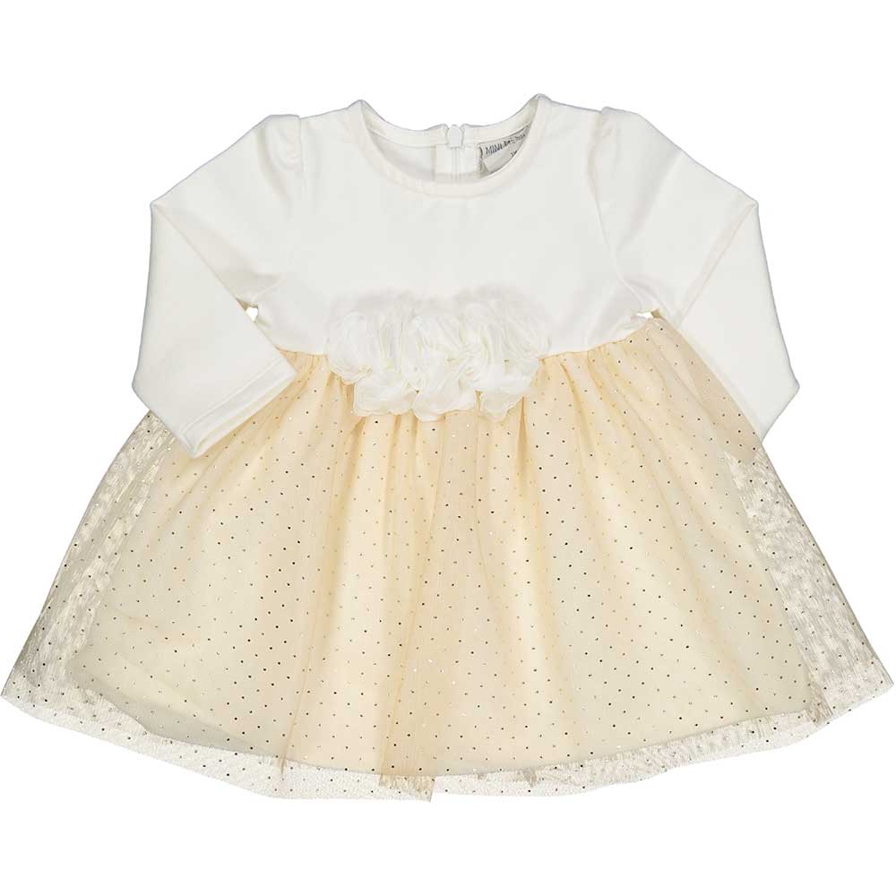 Abitino from the Birba Girls' Clothing Line, with a tulle skirt, upper part in fleece with small ...