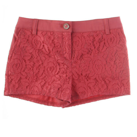 Shorts eleganti in pizzo corallo per bambina con tasche.