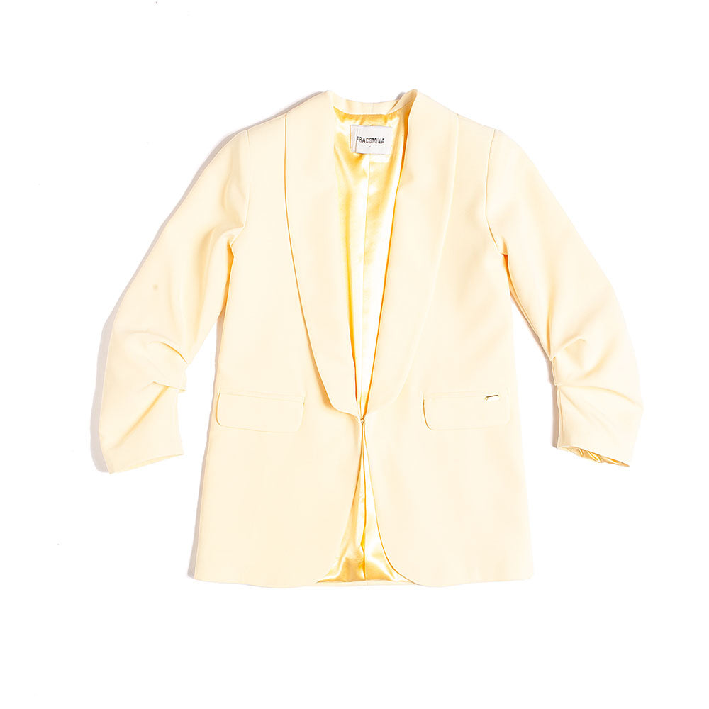 
Jacke aus der Fracomina Girl's Clothing Line, mit normalem Schnitt, gerafften Ärmeln und Hakenve...