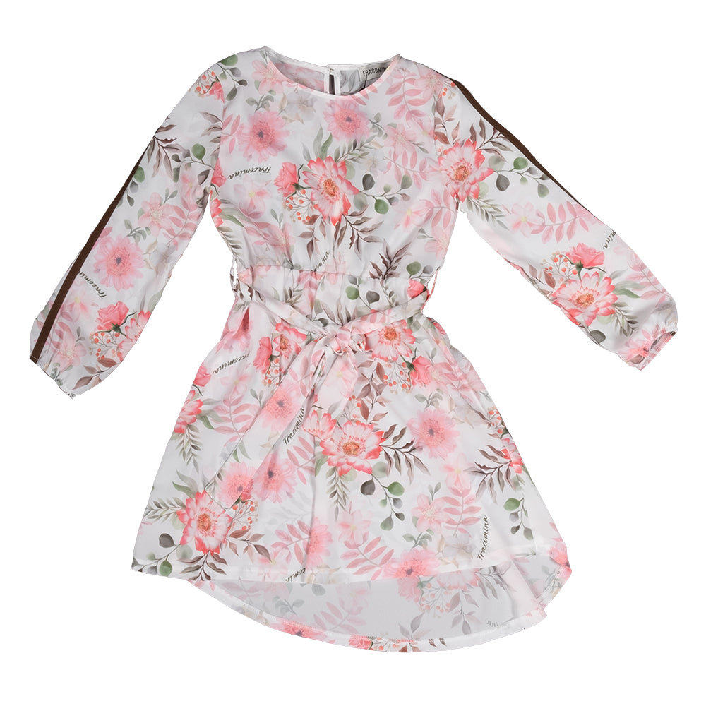 Elegantes Kleid aus der Fracomina Kindermode-Linie, mit elastischen Bündchen und Bund. Blumenmust...