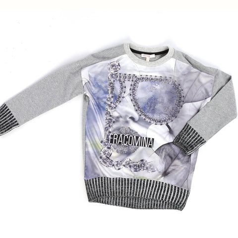 MAXI T-SHIRT - FRACOMINA - Sesso: Bambina - Colore: Grigio - Stagione: Autunno-Inverno