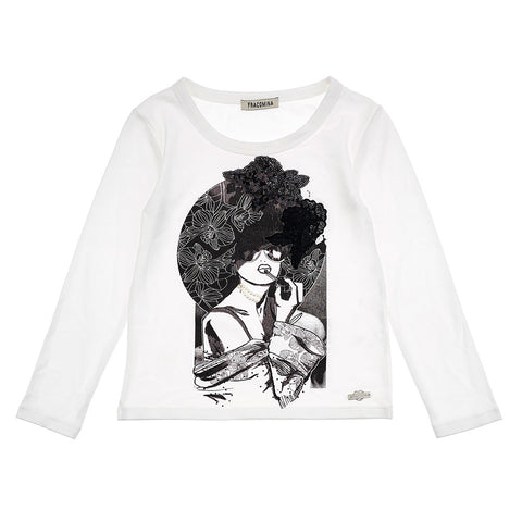 T-SHIRT PRINT/EMBROIDERY OFFW - FRACOMINA - Sesso: Bambina - Colore: Bianco - Stagione: Autunno-Inverno