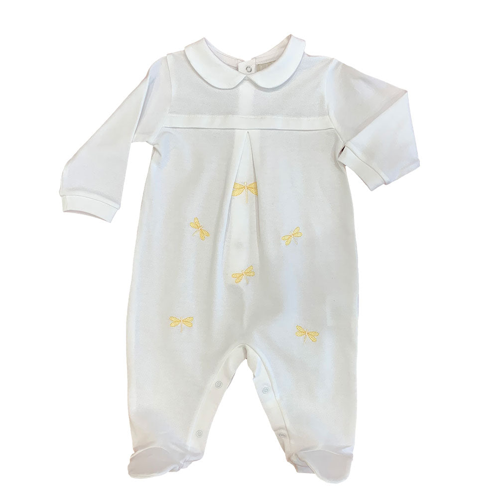 
  Strampler aus der Lalalu Little Girl Line in Pique mit kleiner Stickerei auf der Vorderseite u...