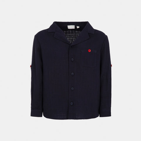 Camicia in garza bimbo - LALALU - Sesso: Bimbo - Colore: Blu - Stagione: Primavera-Estate