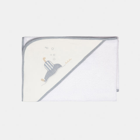 Accappatoio triangolo neonato - LALALU - Sesso: Bimbo - Colore: Celeste - Stagione: Primavera-Estate