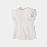 T-shirt jersey fiammato bimba - LALALU - Sesso: Bambina - Colore: Bianco - Stagione: Primavera-Estate