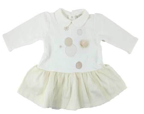 Abitino in felpa - LALALU - Sesso: Bambina - Colore: Panna - Stagione: Autunno-Inverno