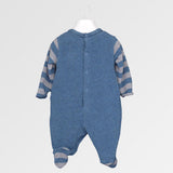 Tutina in maglia neonato - LALALU - Sesso: Bimbo - Colore: Azzurro - Stagione: Autunno-Inverno