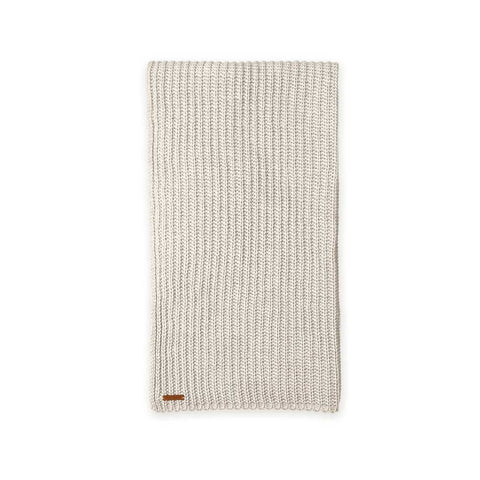 Sciarpa beige lavorata a maglia con etichetta marrone