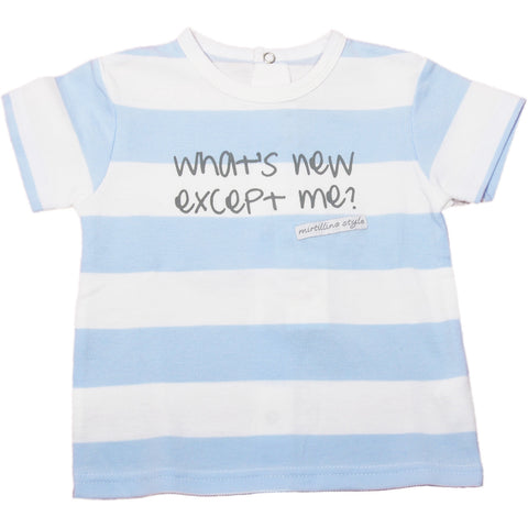 T-SHIRT MC PIQUET RIGATO - MIRTILLO - Colore: Celeste - Stagione: Primavera-Estate