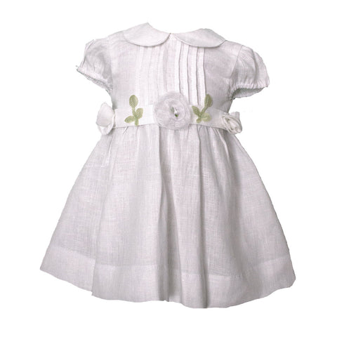 ABITINO LINO - MIRTILLO - Sesso: Bambina - Colore: Bianco - Stagione: Primavera-Estate