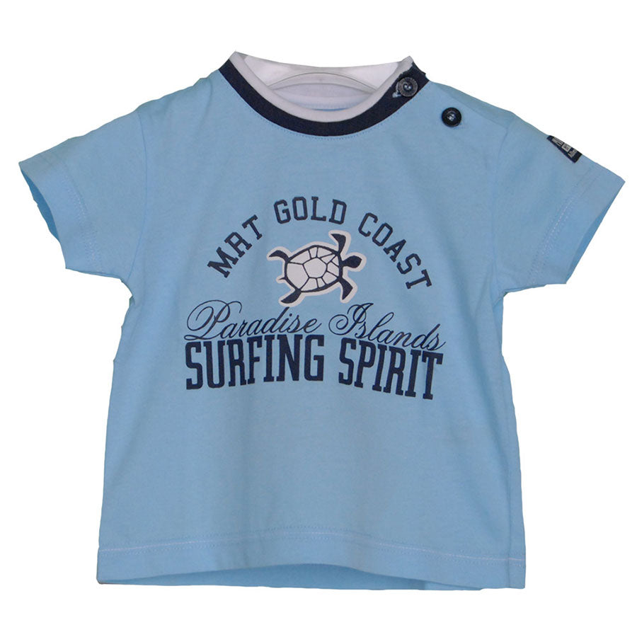 
  T-Shirt aus der Mirtillo Kinderkleidungslinie. Einfarbig mit Kontrastdruck
  auf der Vordersei...