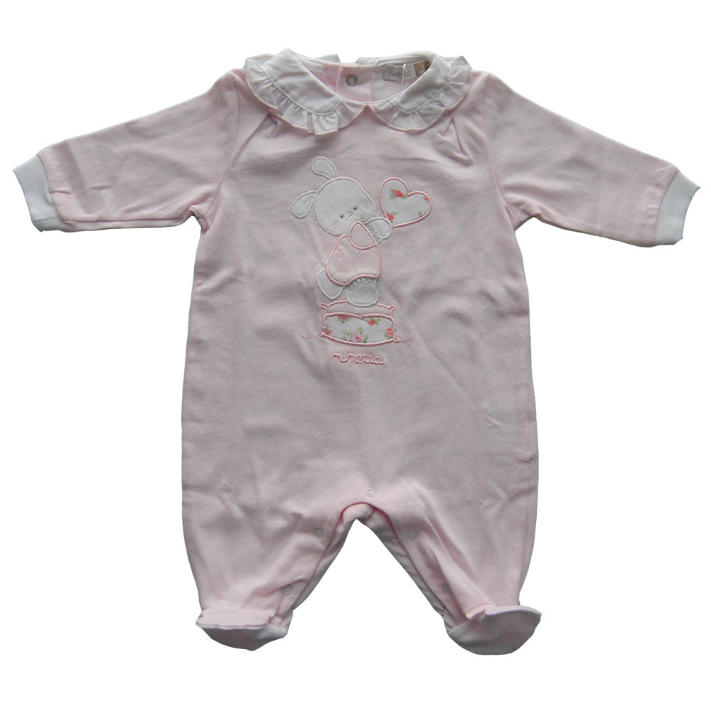 
  Tutina con piede della linea abbigliamento bambina Ninetta. Tinta unita con applicazione
  in ...