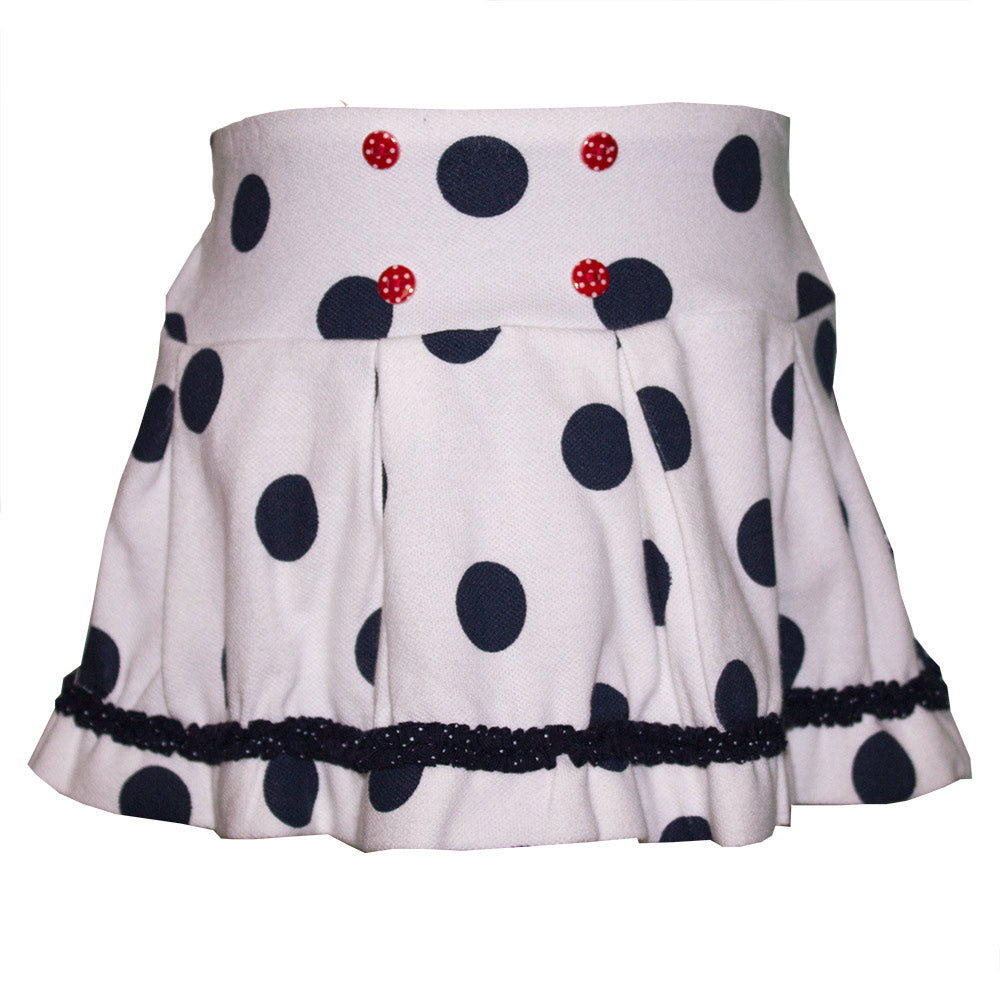 
  Gonna della linea abbigliamento bambina Mirtillo in piquet a pois. Ampia cintura
  semi-elasti...