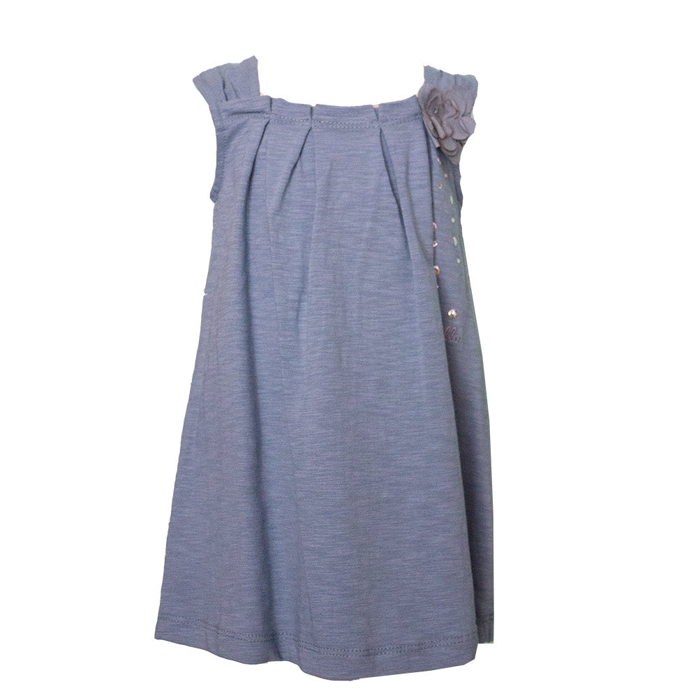 
  Little dress from the Mirtillo girls' clothing line in slub jersey. Solid color with pleats. F...