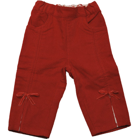 PANTALONE VELLUTO - MIRTILLO - Sesso: Bambina - Colore: Rosso - Stagione: Autunno-Inverno