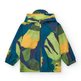 Giacchino impermeabile multicolore per bambini con cappuccio.