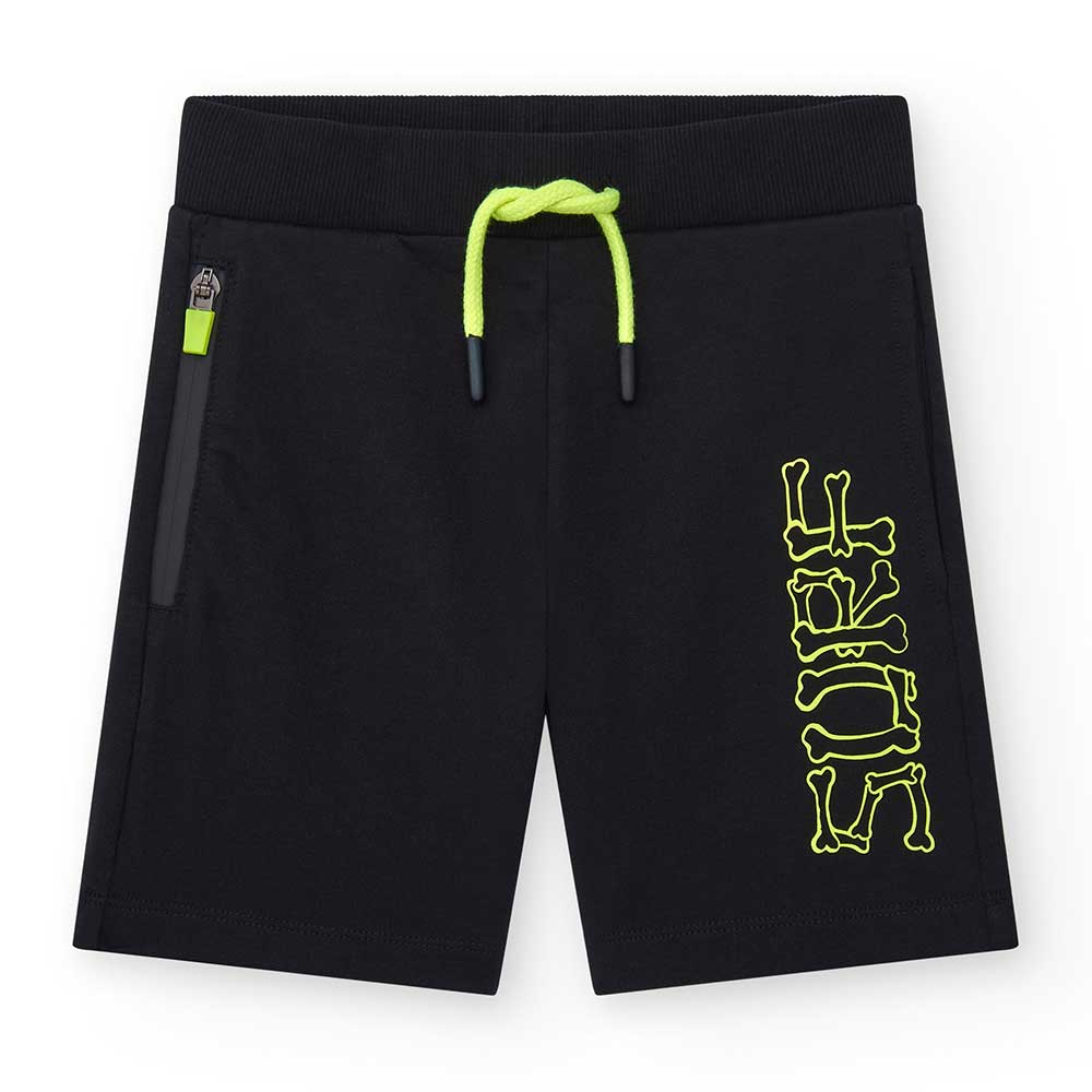 Bermuda aus der Kinderbekleidungslinie Nath Kids, aus angerautem Sweatshirtstoff, einfarbig mit f...