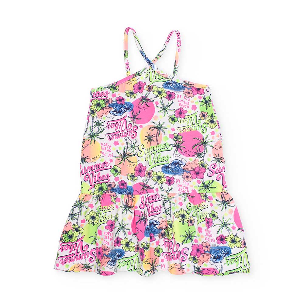 Abitino della Linea Abbigliamento Bambina Nath Kids,, con colori vivaci e fantasia multicolor.
Co...