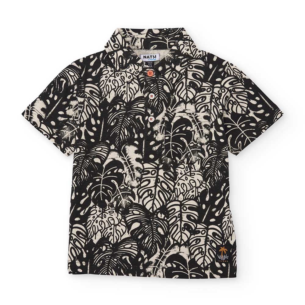 Dieses kurzärmlige Poloshirt mit naturinspirierten Mustern ist perfekt, um deine Kleinen bei jede...