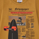 LONG SLEEVE T-SHIRT NEWSPAPER NEW YORK SKATERS - NATH KIDS - Colore: Giallo - Stagione: Autunno-Inverno
