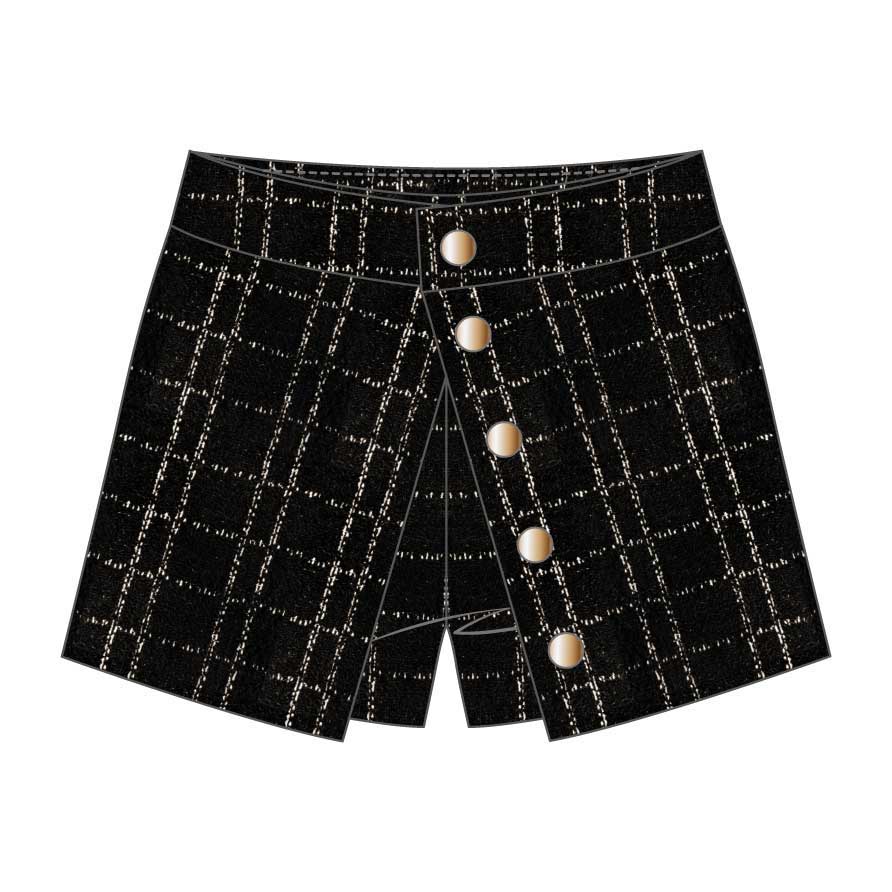 Skort from the Nath Kids Girls' Clothing Line, with chanel pattern and jewel buttons.
Composition...