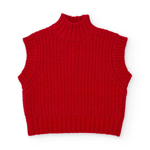 KNITTED VEST QUEEN NORTH CAMPUS - NATH KIDS - Sesso: Bambina - Colore: Rosso - Stagione: Autunno-Inverno