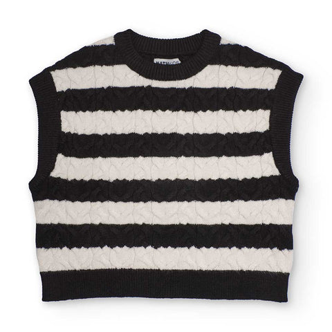 KNITTED VEST AMELIE FRENCH STORY - NATH KIDS - Sesso: Bambina - Colore: Nero - Stagione: Autunno-Inverno
