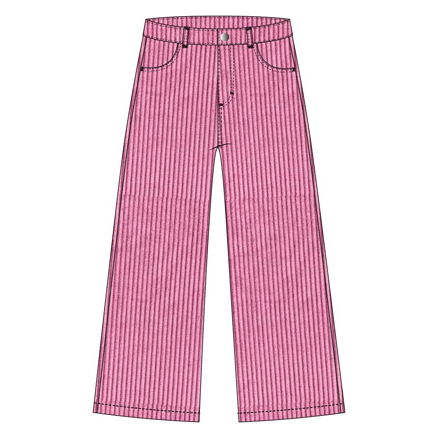 Pantalone a palazzo della Linea Abbigliamento Bambina Nath Kids, in velluto a coste larghe, legge...