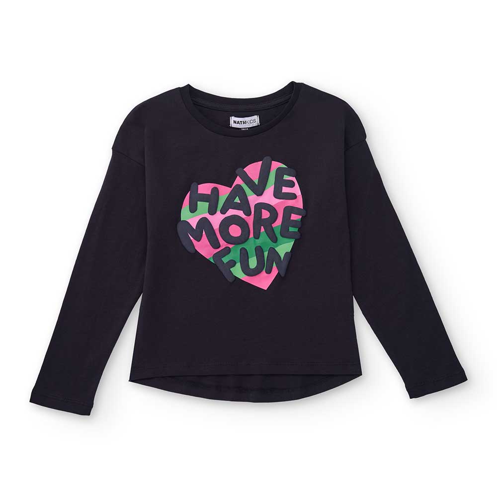 Maglietta a manica lunga della Linea Abbigliamento Bambina Nath Kids, con stampa multicolor sul d...