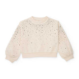 Crop-Pullover mit mikrofusselarmem Stoff