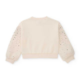 Crop-Pullover mit mikrofusselarmem Stoff