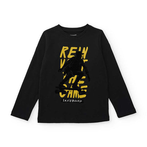 LANGARM-T-SHIRT MIT DRUCK