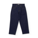 Pantalone denim blu scuro classico per bambino con cinque tasche e bottoni