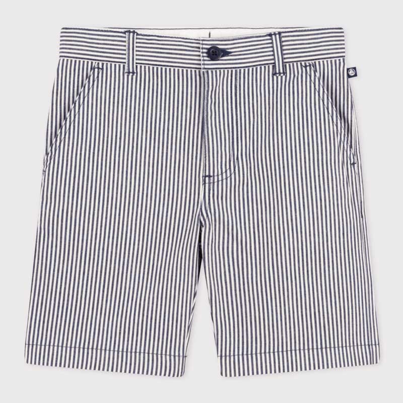 
Bermuda-Shorts aus der Petit Bateau-Kinderbekleidungslinie mit Gummizug in der Taille und Verste...