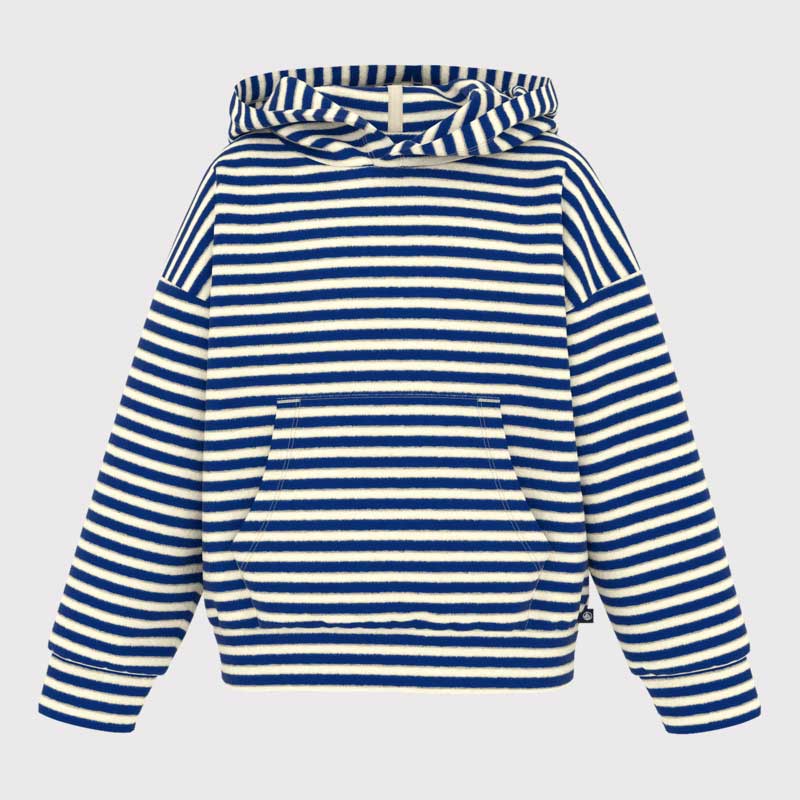 
Gestreiftes Frottee-Sweatshirt aus der Kinderbekleidungslinie Petit Bateau mit Kapuze aus gestre...