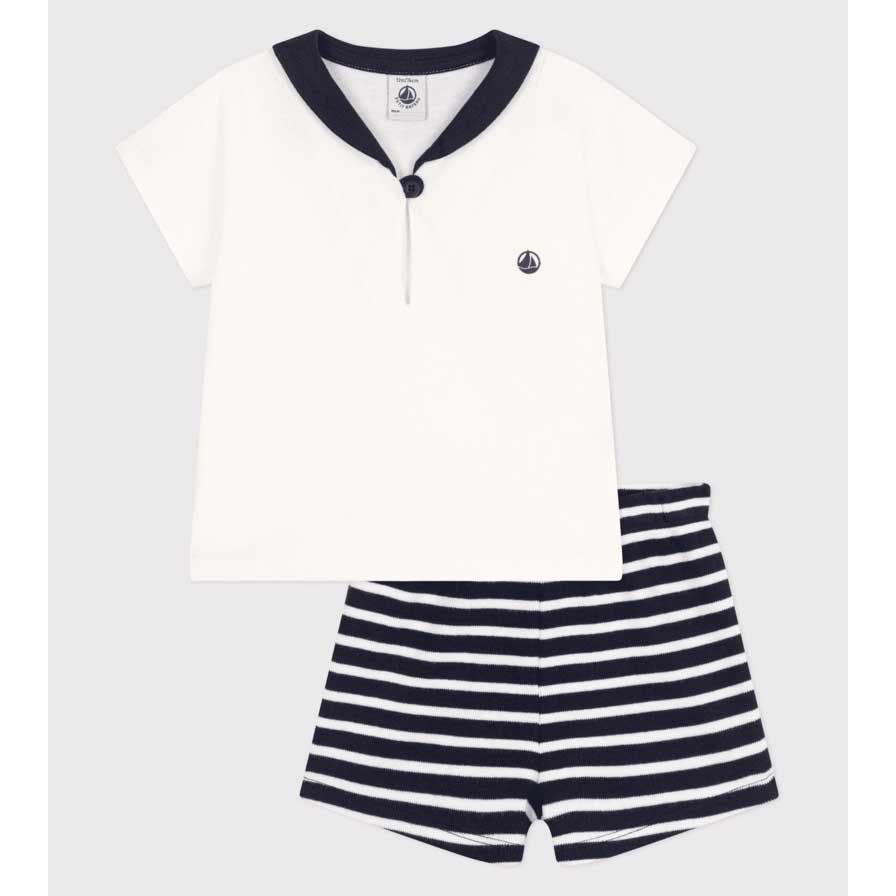 
Set  della Linea Abbigliamento Bambino Petit Bateau in tessuto a costine 1x1, un materiale elast...