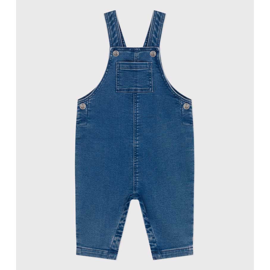 Salopette  della Linea Abbigliamento Bambino Petit Bateau in denim soffice e flessibile che dona ...