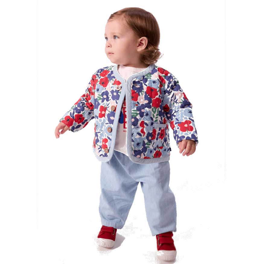 
Giubbotto della Linea Abbigliamento Bambina Petit Bateau in popeline con fodera in chambray, una...