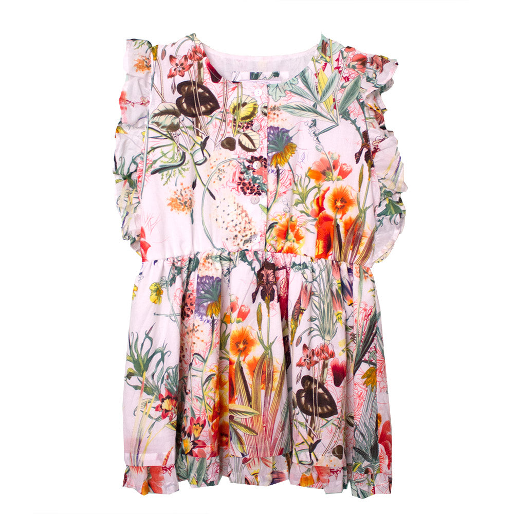 
  Bluse aus der Mädchenkleidungslinie Silvian Heach Kids. Blumenphantasie; Ärmel
  Schmetterling...