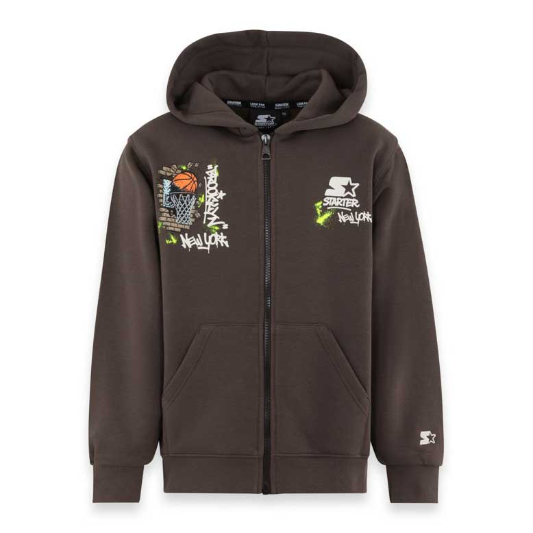 Dieser Kapuzenpullover mit durchgehendem Reißverschluss ist ideal, um Ihre Kinder an kühlen Herbs...