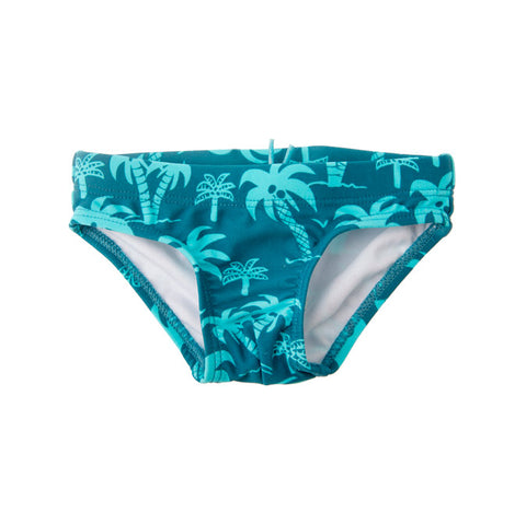 Slip mare azzurro con fantasia tropicale per bambini