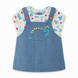 JEANS UND JERSEYKLEID