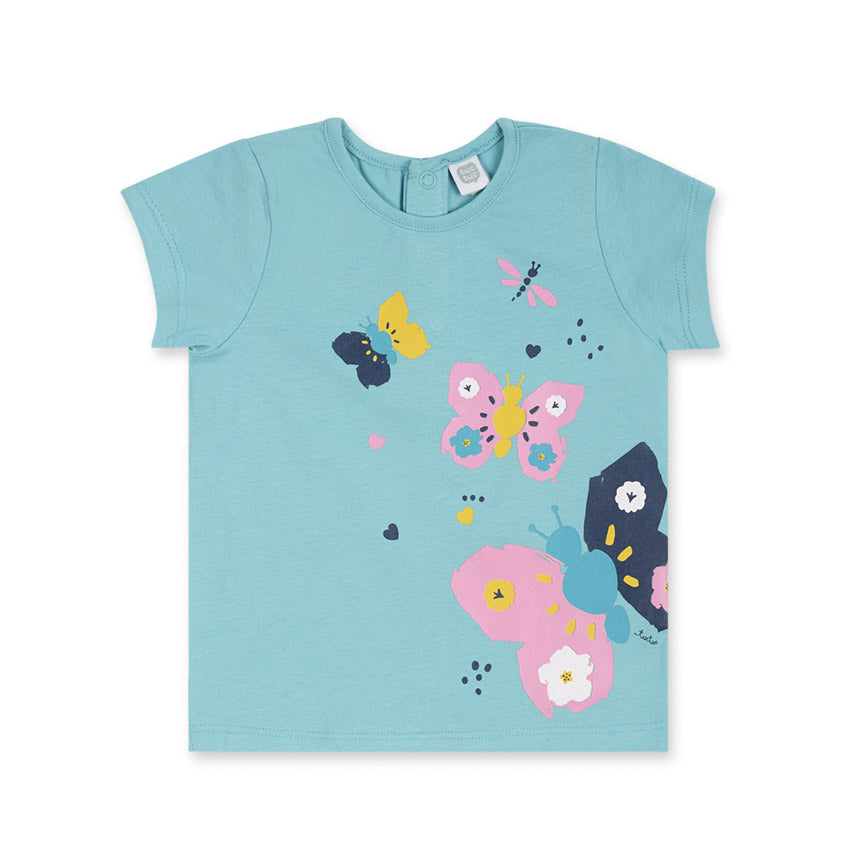 T-Shirt aus der Tuc Tuc Children's Clothing Line mit farbigem Druck auf der Vorderseite und Druck...