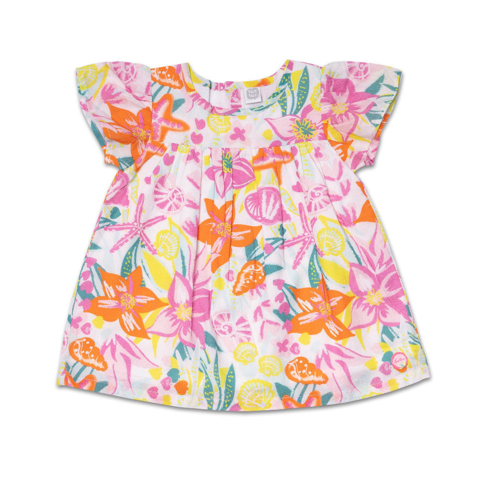 Abitino from the Tuc Tuc Girls' Clothing Line, loose model cut at the chest. Pattern with marine ...