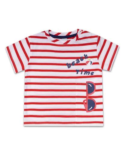 T-shirt della Linea Abbigliamento bambino Tuc Tuc, con bottoncini sulla spallina e fantasia a rig...